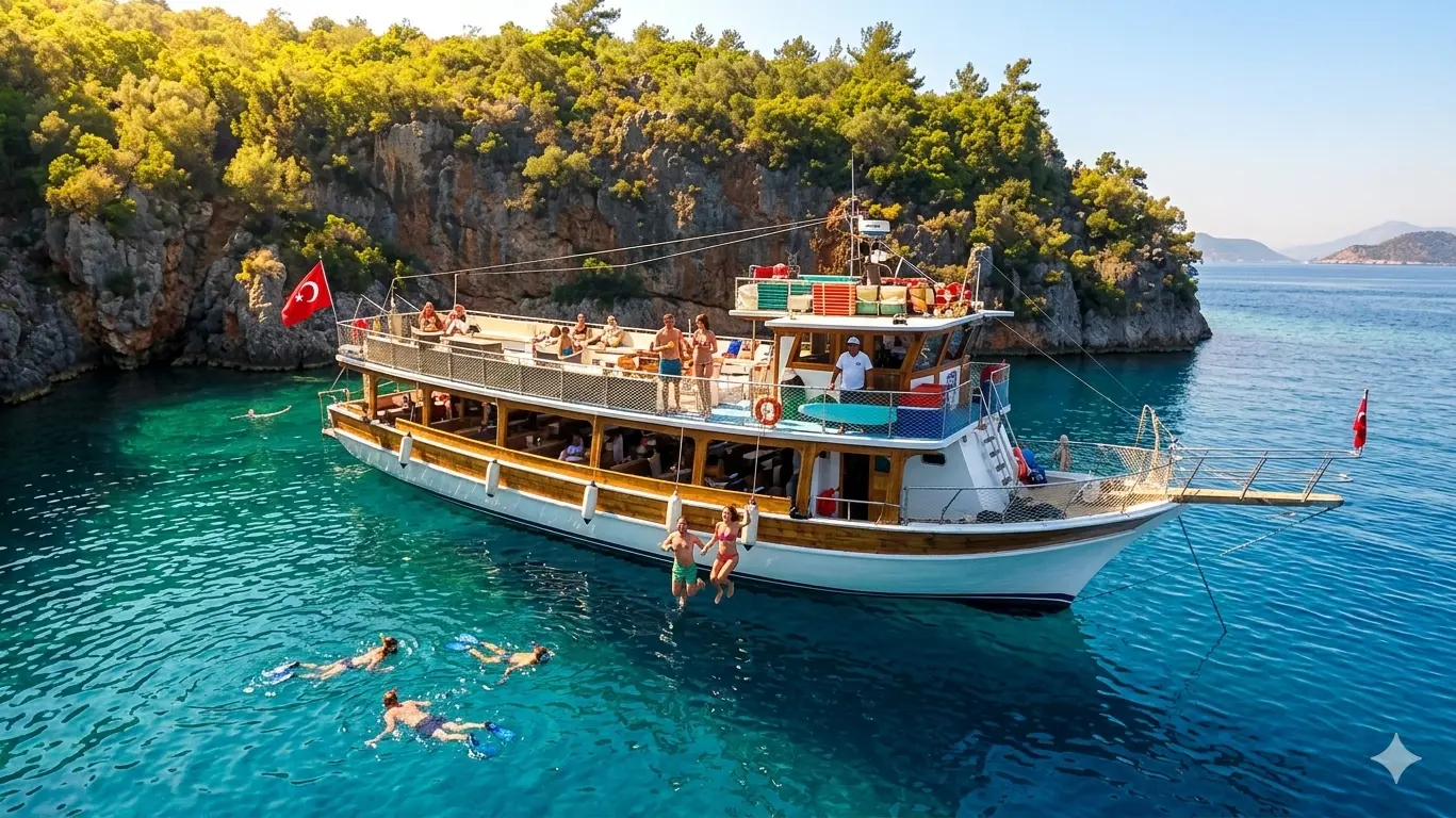 Marmaris Boat Trip with BBQ Lunch, Hotel Transfer & Unlimited Soft Drinks thumbnail