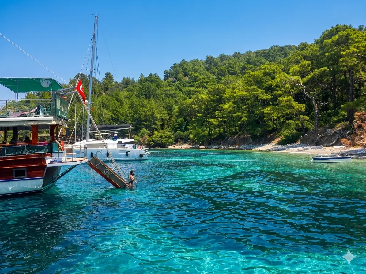 Marmaris Bays Boat Trip – All Inclusive (Food and Soft Drinks Included, Alcohol Not Included)