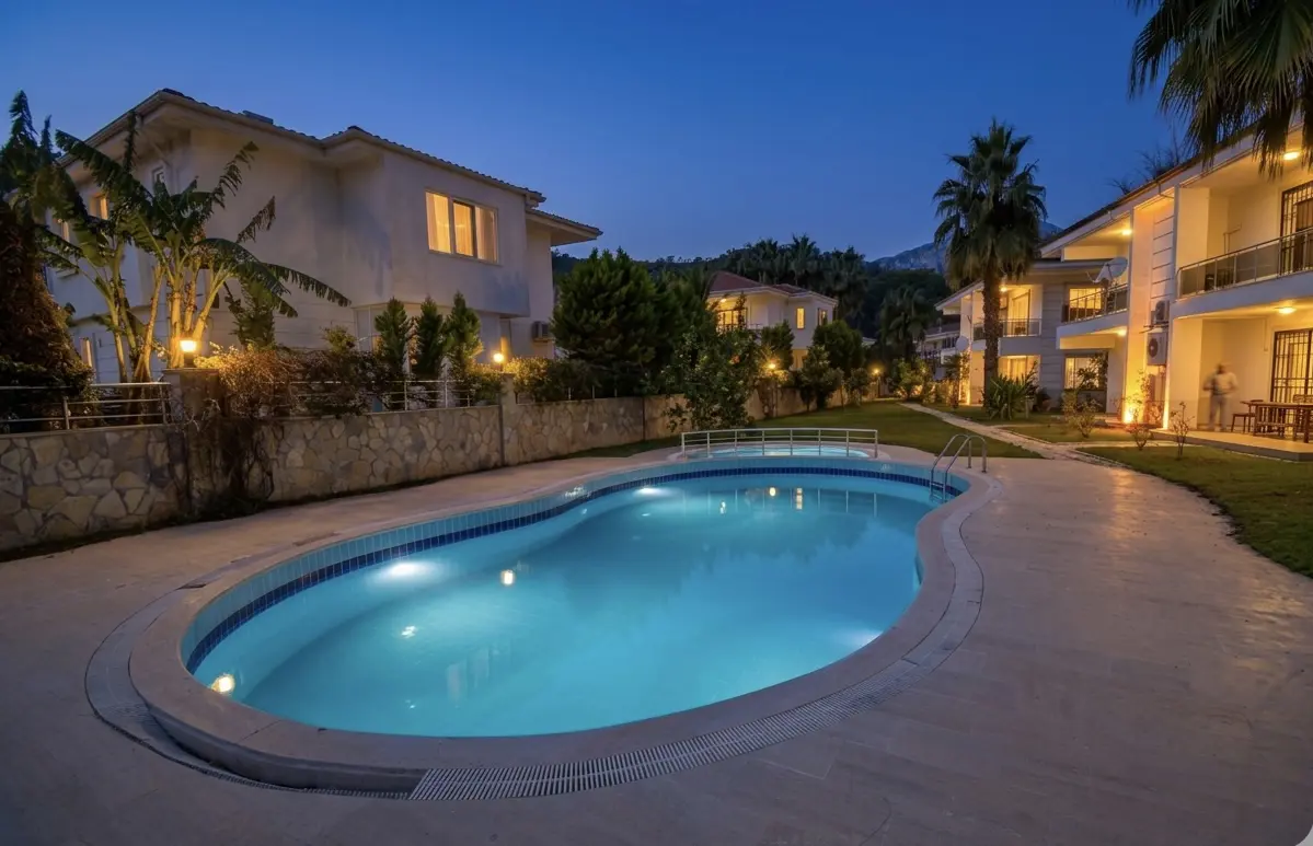 Spacious 3+1 Duplex Villa with Pool and Mountain Views in the Heart of Kemer, 800m from the Sea thumbnail